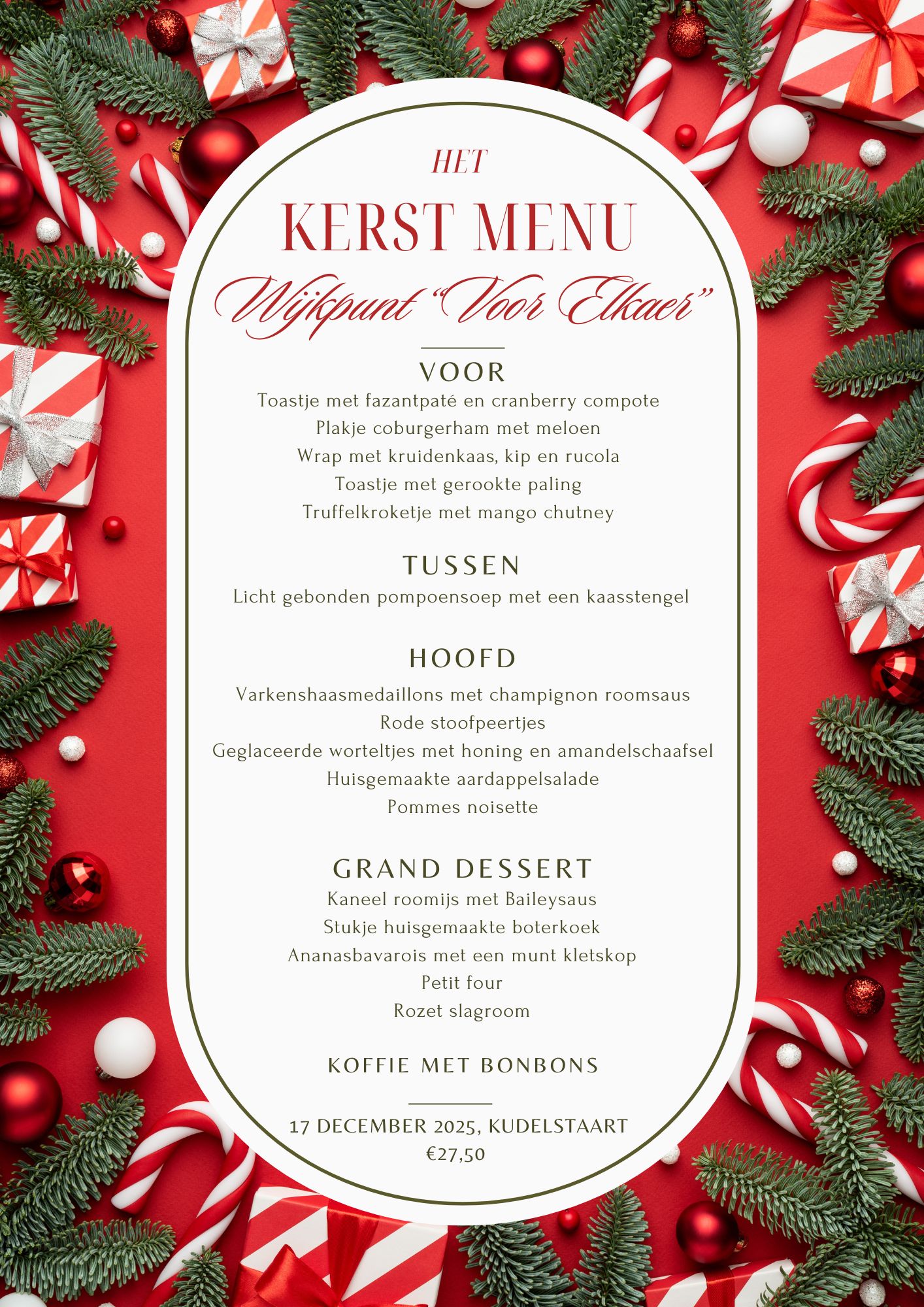 Kerstmenu Kudelstaart 2025